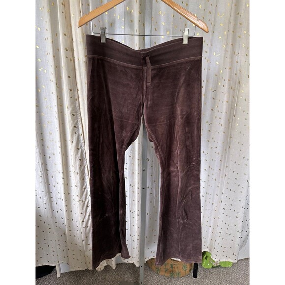 Vintage Y2K Express Women's Low Rise Velour Pull On Drawstring Track Pants M - Picture 2 of 4